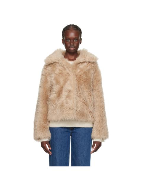 Yves Salomon Beige Buttoned Jacket