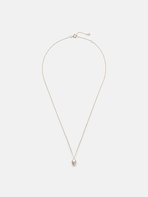MATEO 14kt gold pendant necklace with pearl and diamond