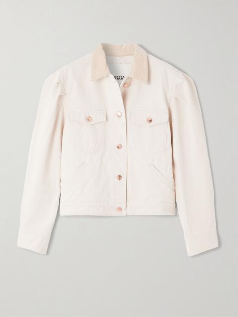 Isabel Marant Nolinea corduroy-trimmed cotton-twill jacket Ecru