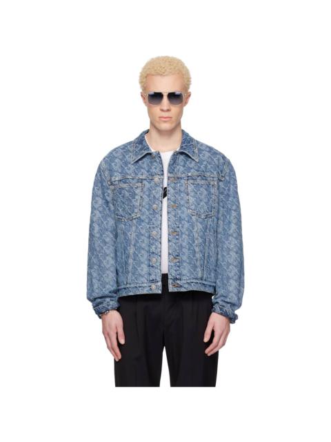 Lanvin Blue Lunar Year Jacquard Denim Jacket