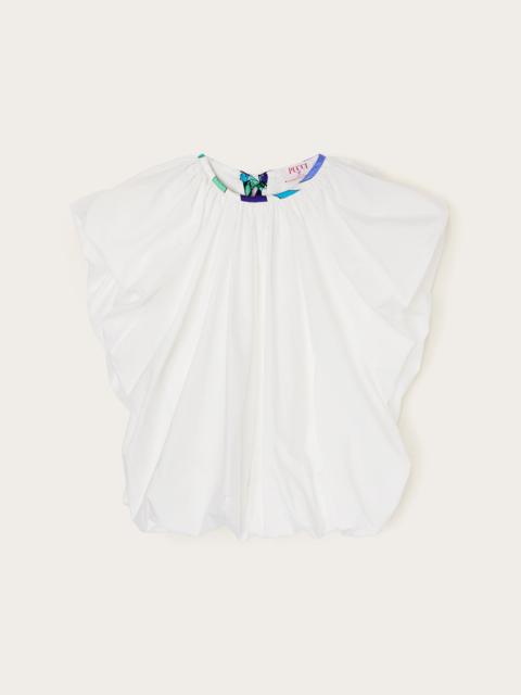 PUCCI VOLUMINOUS TOP WITH PRINTED NECKLINE