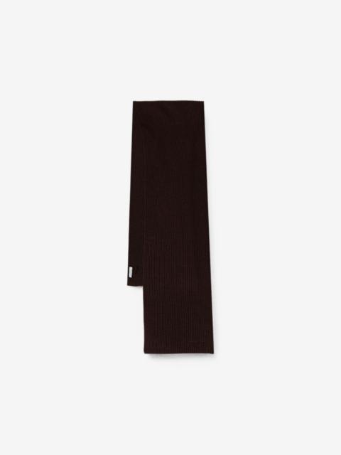 Lanvin ribbed-knit logo-embroidered scarf