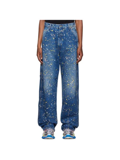 Off-White Blue Paint Over Carpenter Jeans