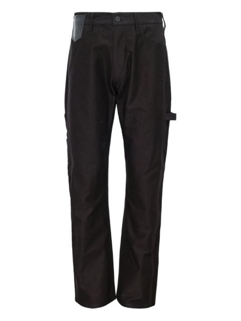 Junya Watanabe MAN leather-patch cotton trousers