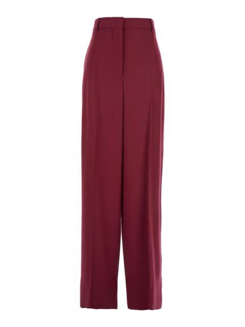 Stella McCartney Bordeaux Pants with Concealed Closure on the Front in Wool Woman Trousers
