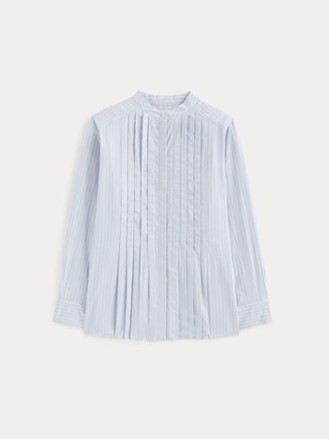 EVERLANE THE PLEATED SHIRT IN SILKY COTTON