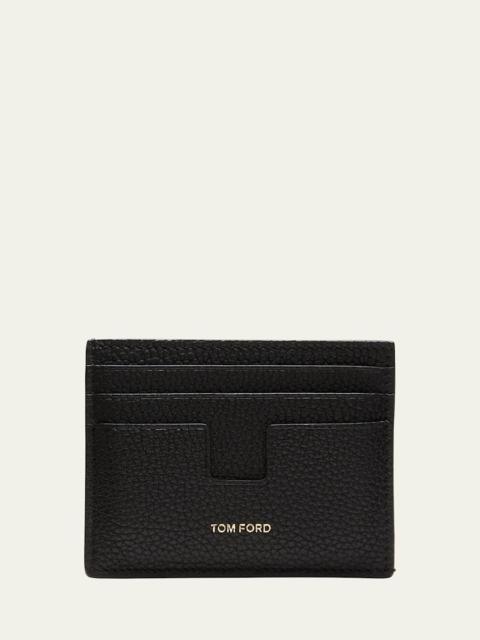 TOM FORD Men's T-Line Open Side Leather Card Holder
