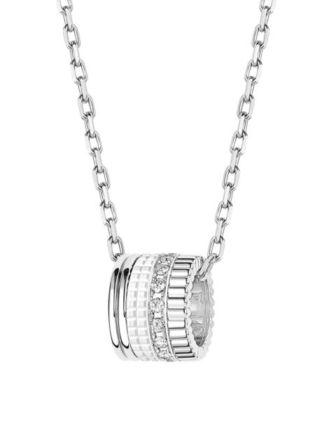 Boucheron Women's Quatre White Edition 18K White Gold, HyCeram & 0.24 TCW Diamond Pendant Necklace - White Gol