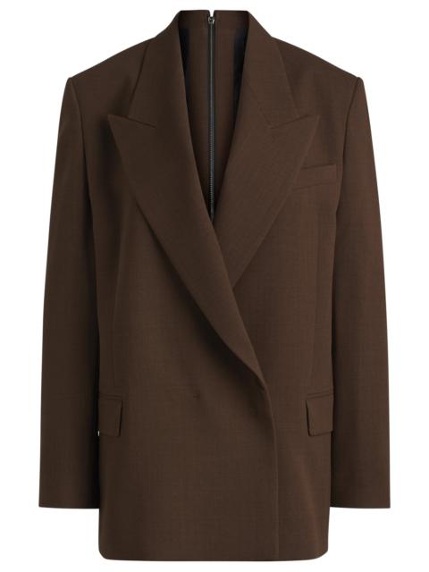 BOSS REAR-ZIP BLAZER IN MELANGE VIRGIN WOOL