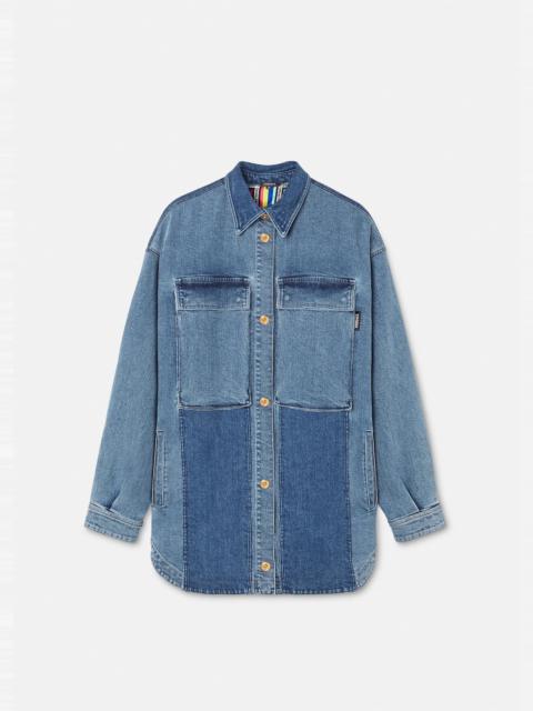 VERSACE Denim Patchwork Overshirt