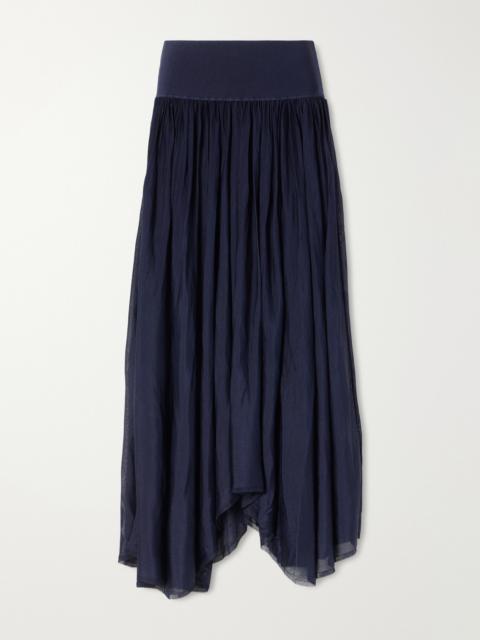 MARIA McMANUS Asymmetrical Plissé Midi Skirt