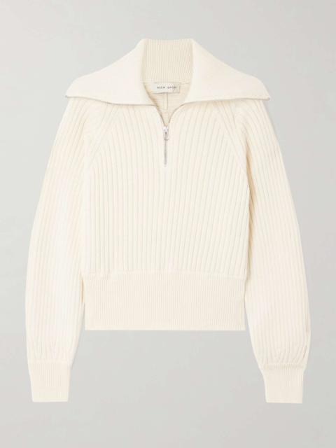 HIGH SPORT Chester ribbed cotton-blend sweater Ivory