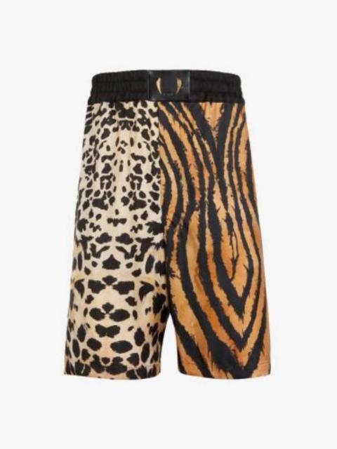 Roberto Cavalli Roberto Cavalli Mixed Animal-Print Silk Shorts