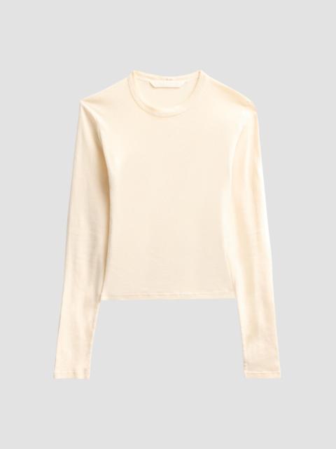 MOTHER Women's The Itty Bitty Long-Sleeve Crop T-Shirt - Antique White