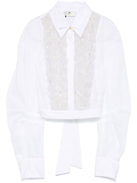 ELISABETTA FRANCHI ruffle-detail cotton shirt