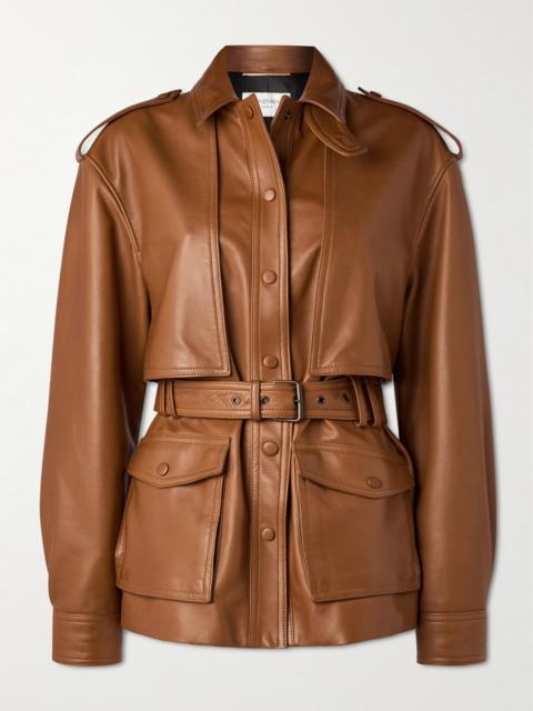 SAINT LAURENT Belted Leather Jacket