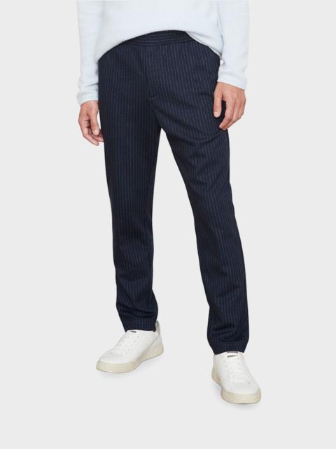 Vince Men's Striped Elastic-Waist Trousers