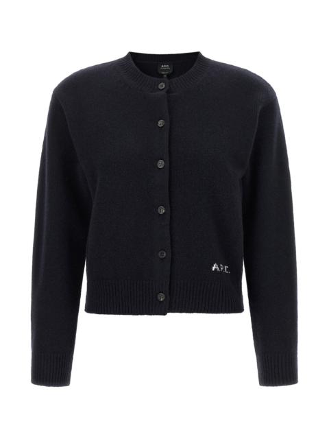 A.P.C. A. P.C. Lila' Wool Cardigan With Logo Intarsia