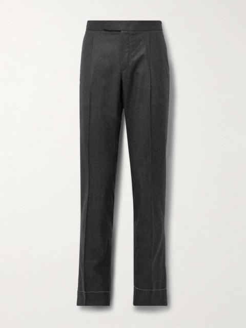 Brioni Melbourne Slim-Fit Pleated Wool Trousers