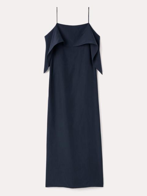 Draped silk cami dress navy