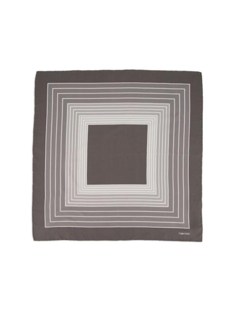 geometric-print silk pocket square