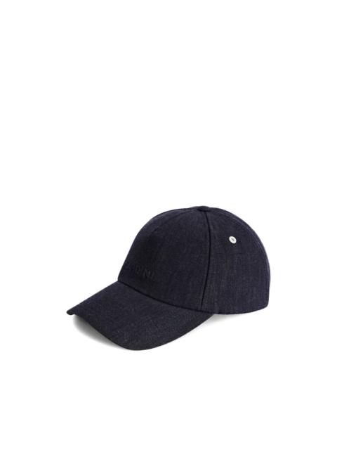 LARDINI embossed-logo denim-effect baseball cap