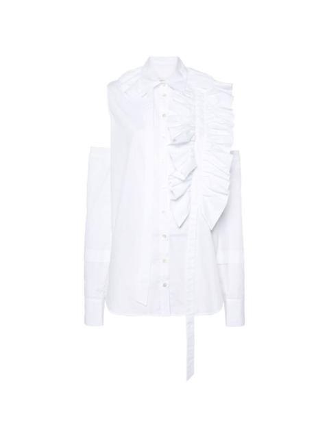 ruffle-detail poplin shirt