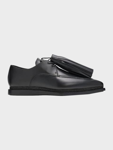 sacai Tassel Leather Pointed-Toe Moccasins