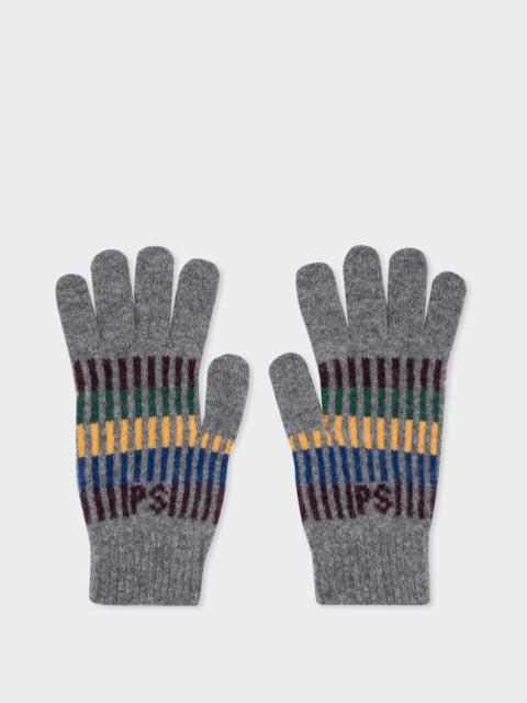 Paul Smith Stripe PS Initials Lambswool Gloves