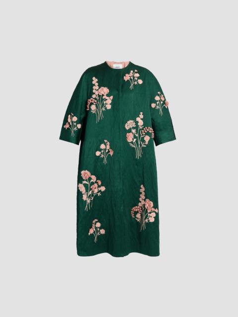 Erdem EMBROIDERED TEXTURED SATIN COAT