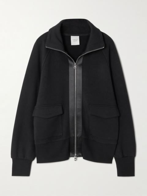 VARLEY Roxbury satin-trimmed DoubleSoft® zip-up sweatshirt Black