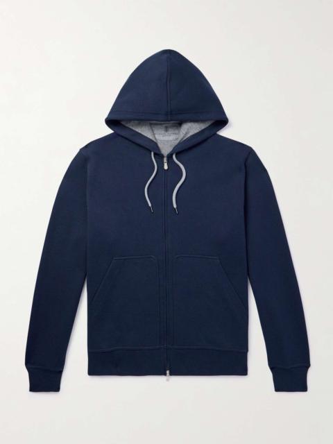 Brunello Cucinelli Cotton-Blend Jersey Zip-Up Hoodie