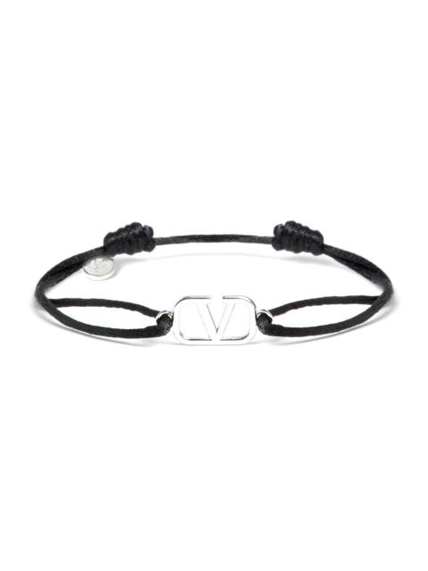 Valentino Men's Vlogo Signature Cotton Bracelet - Black