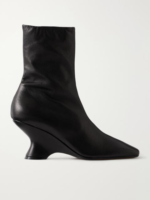 Dries Van Noten Leather Wedge Ankle Boots