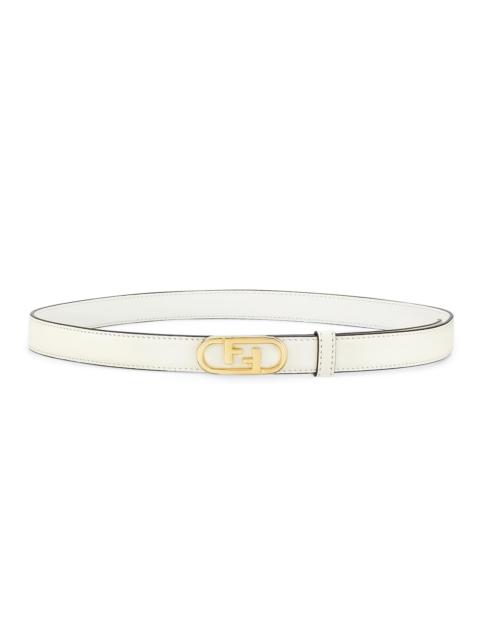 FENDI Women's FF Logo Leather Belt - Bianco Iceoro