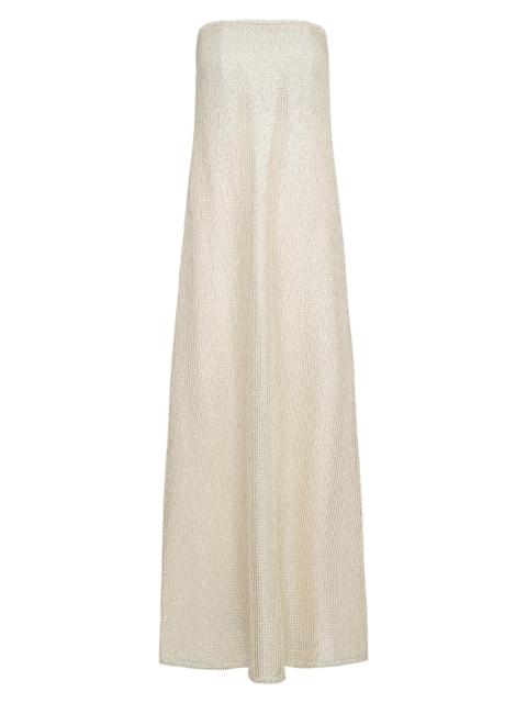 TWP Women's Carolyns Sequin Strapless Gown - Ivory Gold