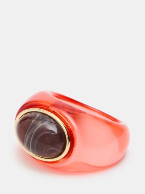 STEVE MADDEN OVAL-CUT JELLY RING RED