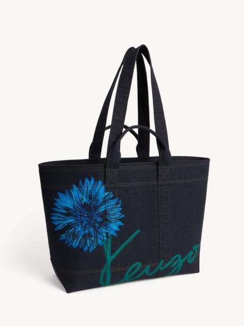 KENZO 'KENZO Tulip' large tote bag in denim-like twill