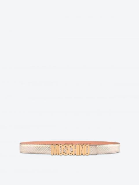 Moschino LETTERING LOGO LAMINATED BELT