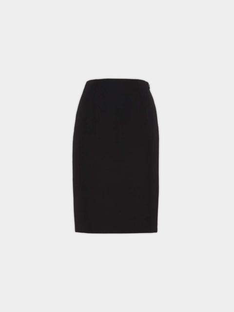 STRETCH WORSTED WOOL PENCIL SKIRT