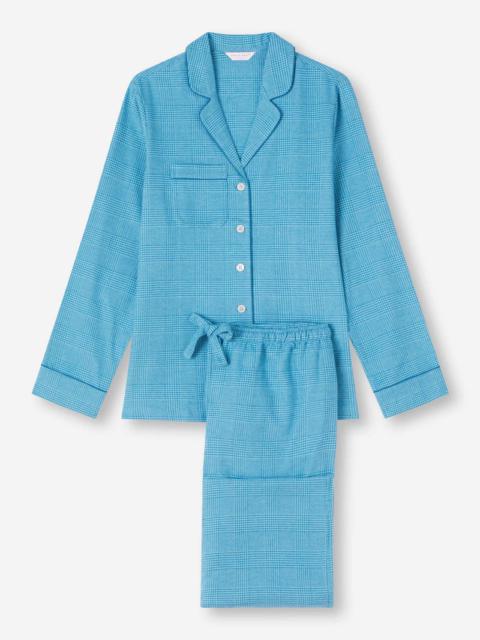 Derek Rose Women's Pyjamas Kelburn 34 Brushed Cotton Blue