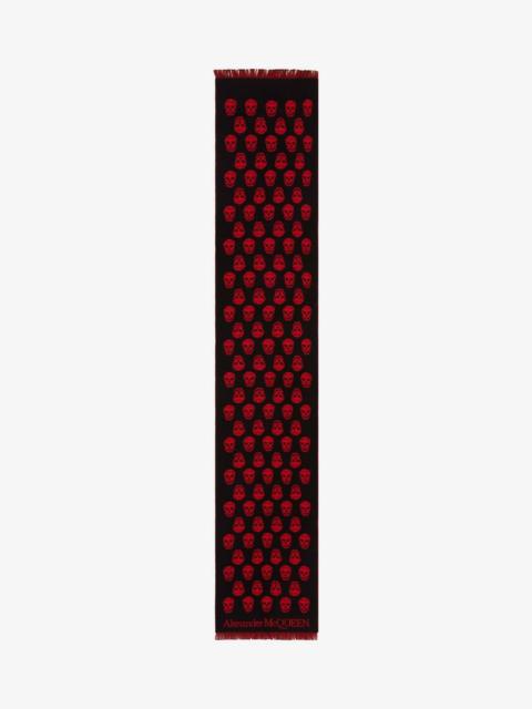 Alexander McQueen Reversible Skull Scarf in Black/red