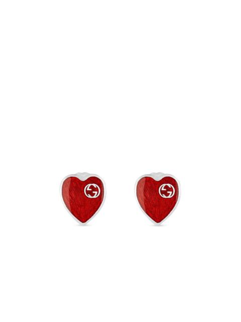 GG logo heart earrings