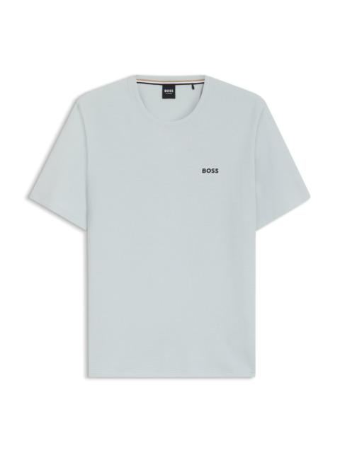 BOSS COTTON-BLEND PAJAMA T-SHIRT WITH EMBROIDERED LOGO