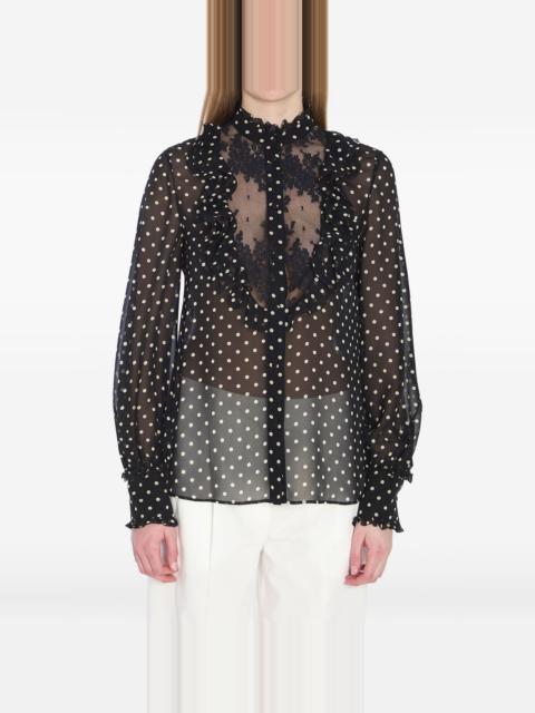 polka dot-print shirt