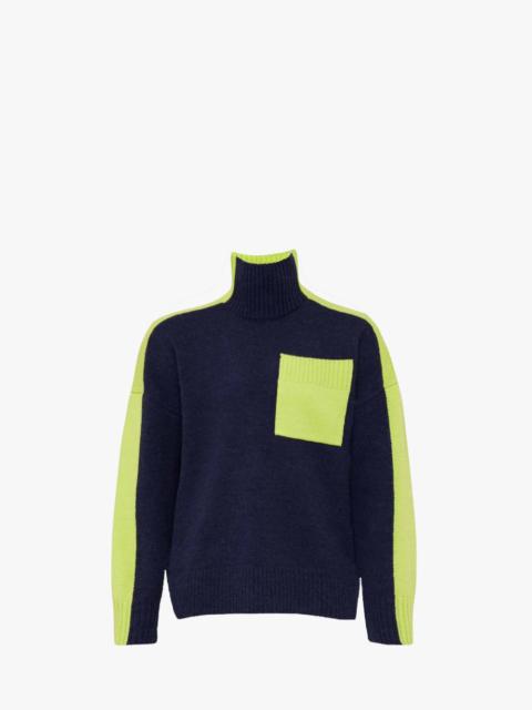 JW Anderson DUAL TONE - PATCH POCKET TURTLENECK SWEATER