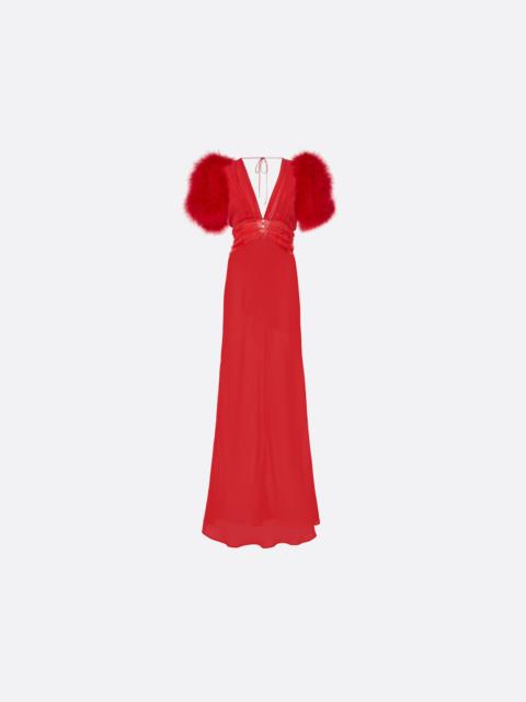 Alessandra Rich SILK GEORGETTE SLIP EVENING DRESS