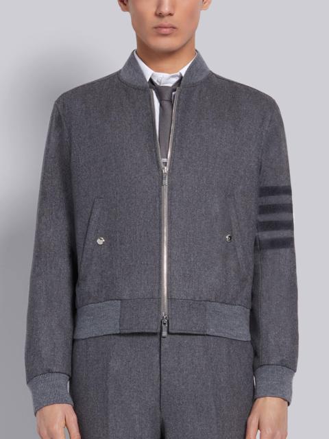 Thom Browne Medium Grey Wool Cashmere Flannel Blouson Tonal 4-Bar Jacket