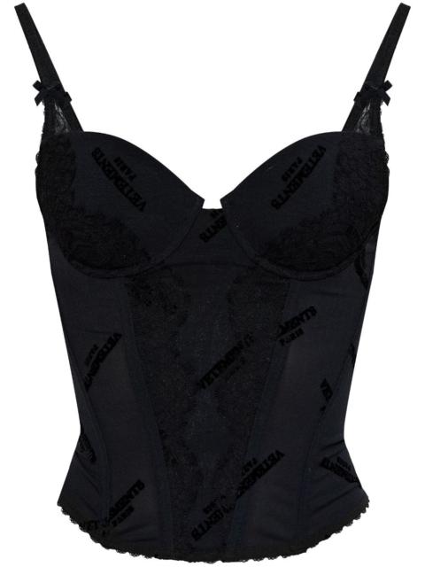 VETEMENTS flocked-logo corset