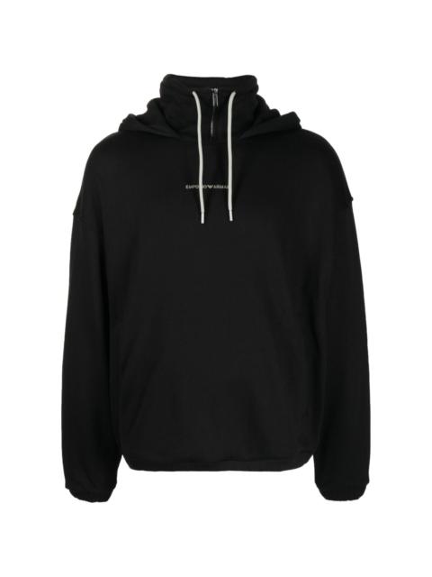 logo-print cotton hoodie